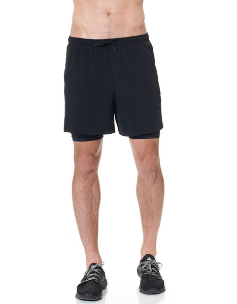 Black Mid Length Run Shorts