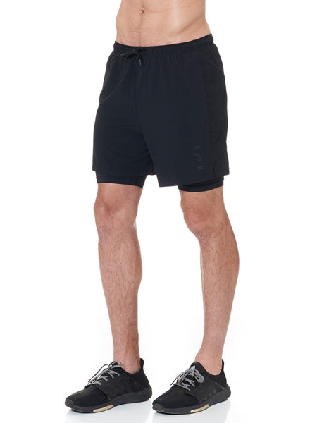 Black Mid Length Run Shorts